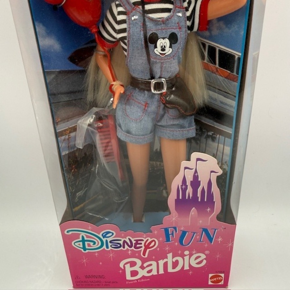 Disney Fun Barbie Fourth Edition 1996 Mattel Mickey Mouse Ears NIB - Picture 3 of 6